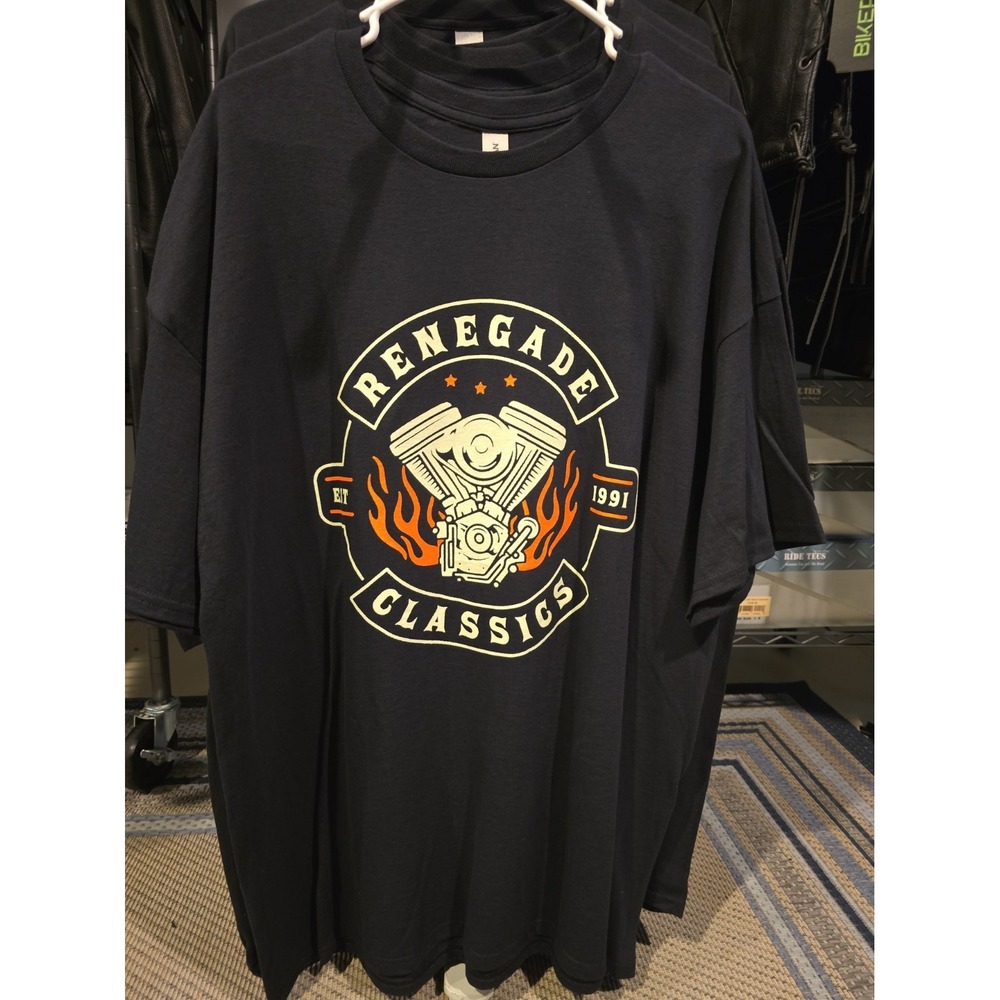 Renegade Black Tshirt Short Sleeve Cotton New 2XLarge